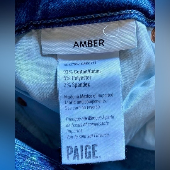 NEW w/TAGS PAIGE Amber Mid Rise Straight Ankle Jeans Women's Size 33 - Picture 11 of 12